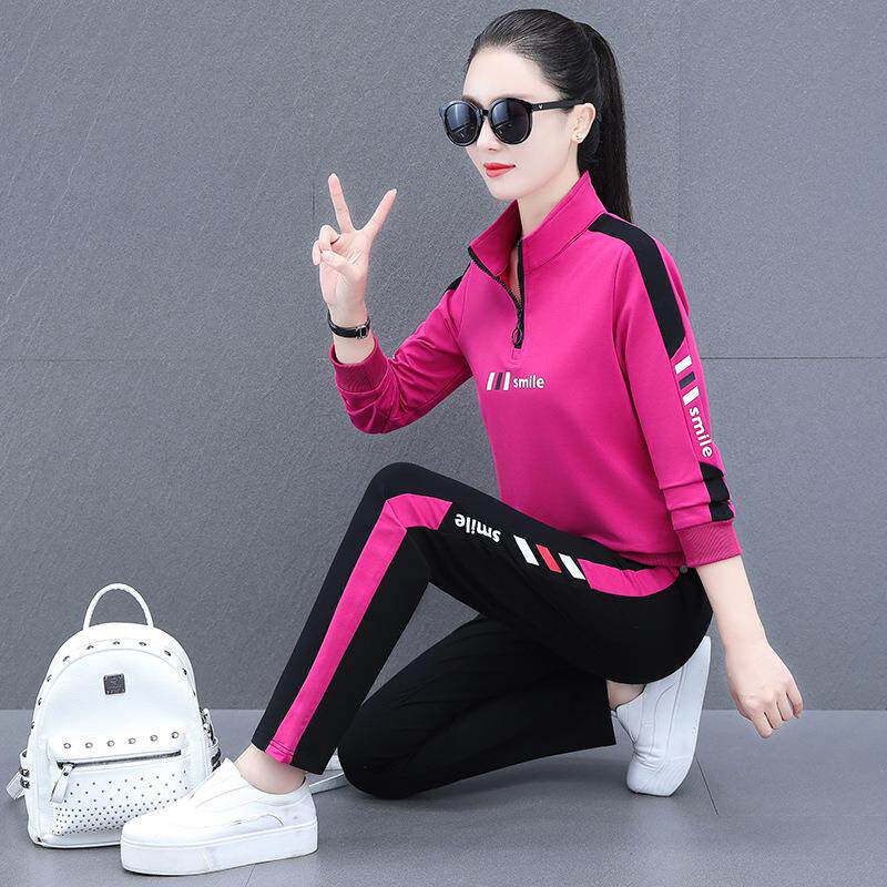 秋冬时尚套休闲女款户妈规8831常规外运动常套装喜气妈广场舞大码