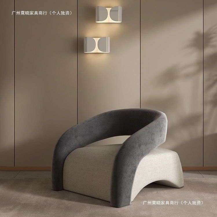 网红单椅懒人单人沙发休闲椅客厅轻奢弧形阳台椅小户型老虎椅极简