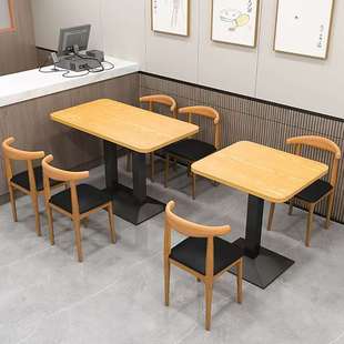 快餐店面馆出租房家用小户型饭桌 桌子餐饮商用奶茶汉堡店桌椅套装