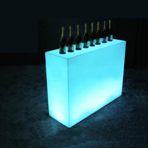 LED七彩发光吧台酒吧KTV户外现代简约长方体方形吧台前台讲台家具