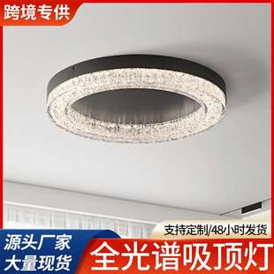 全铜简约客厅全光谱吸顶灯现代设计师家用主卧室房间灯 冰裂纹意式