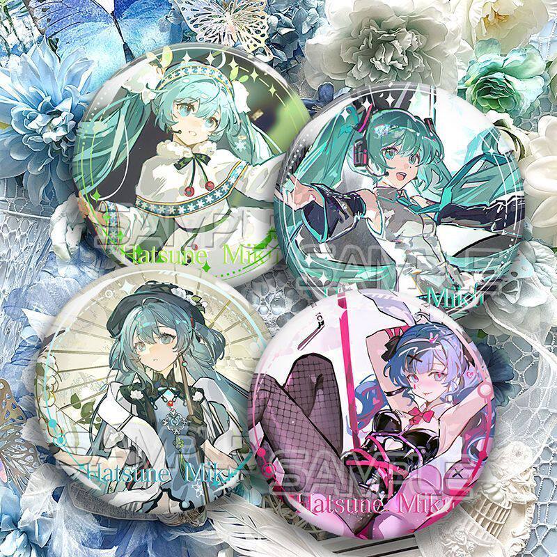 虚拟歌姬初音未来兔子洞彩虹镭射吧唧马口铁痛包装饰徽章胸针挂饰