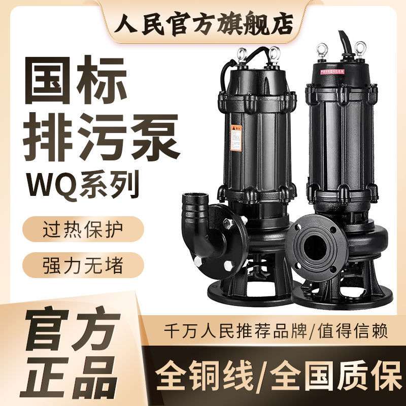 人民国标污水泵380v三相电上海国标潜水泵标准抽水水泵排污泵