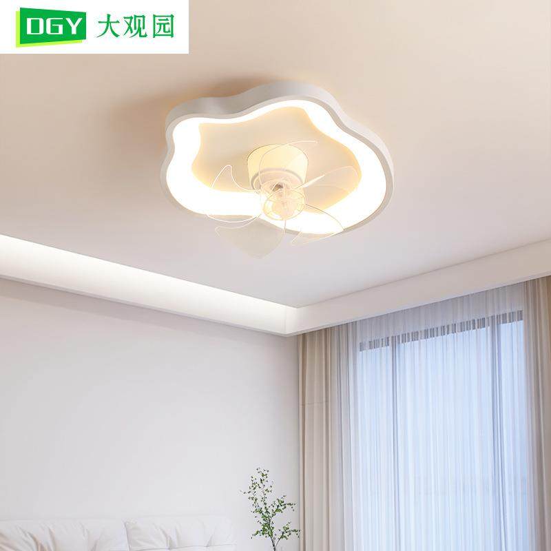 风扇吸顶灯智能摇头餐厅灯新款简约现代电扇灯超薄护眼卧室灯L263