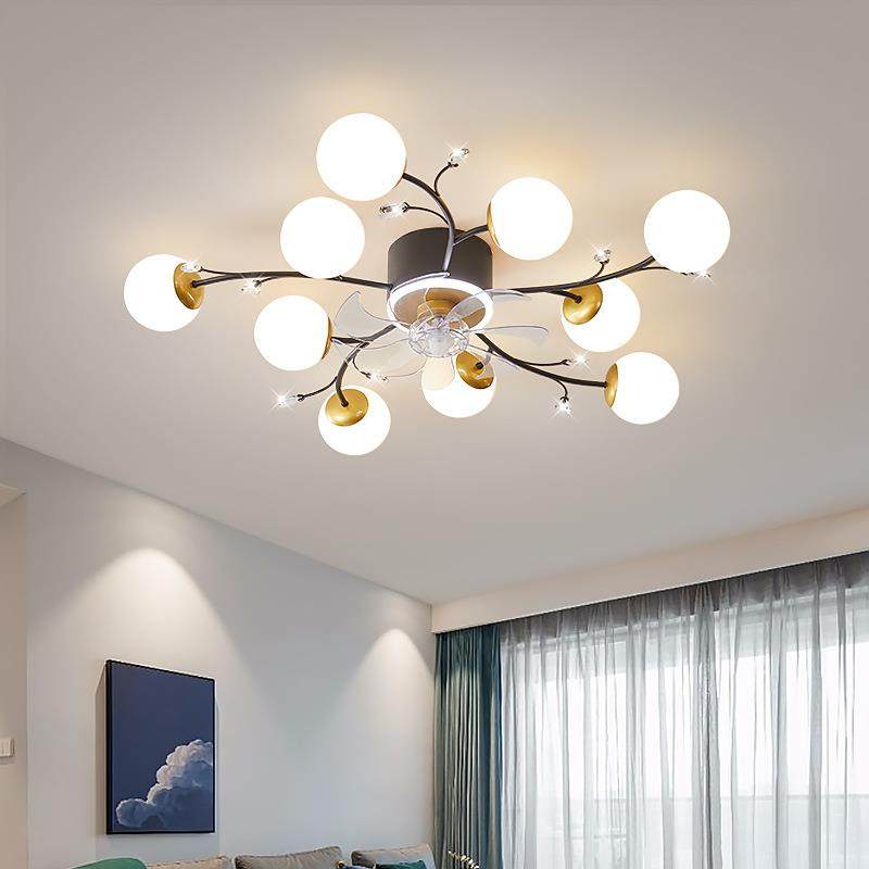 吸顶风扇灯2025年新款客厅现代卧室轻奢隐形吊扇餐厅灯带风扇一体