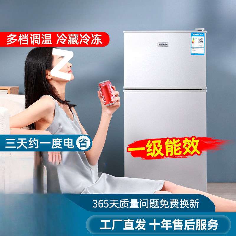 冰箱家用两门小型迷你冰箱宿舍租房冰柜冷冻冷藏一级节能静音