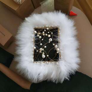 汽车内饰品摆件装饰中控台防滑垫珍珠羽毛白色粉色止滑减震