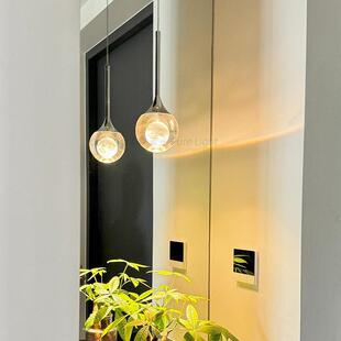 卧室玄关感水晶床头吊灯客厅小吊灯吊线灯高级轻奢意式极简入户