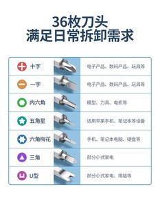 十字花批家用手机笔记本电脑多功能维修工具组合 绿联螺丝刀套装