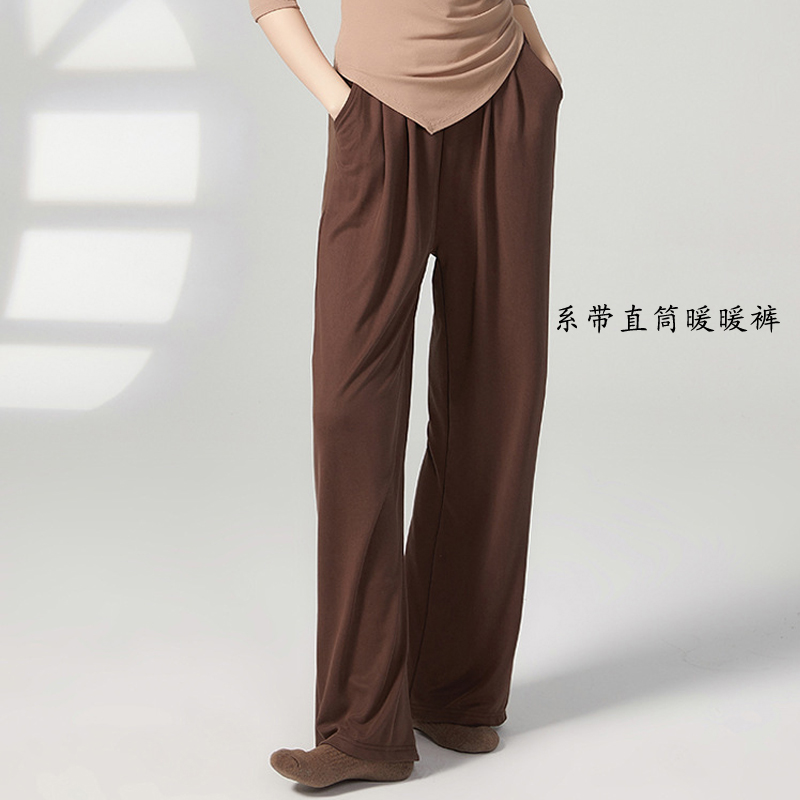 秋冬宽松阔腿直筒裤女舞蹈练功裤