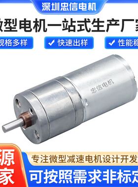 圆柱形减速马达25mm慢速电机电动毛刷爪式按摩器遥控上下开门器