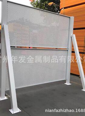 白色工地工冲孔围挡GDX 镀 锌冲孔板护栏施围蔽 道路工隔施离护栏