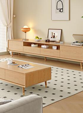 全实木电视机家柜客柜厅用简地约现代落收xmsm-066纳储物柜一体茶