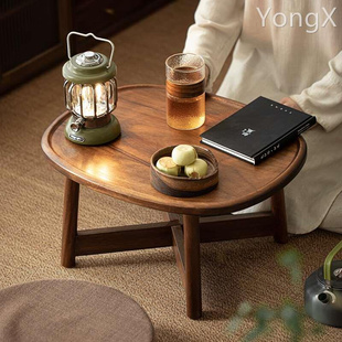 茶几小桌子胡桃木榻榻米迷你小茶桌便携式 日式 旅行露营实木野餐桌