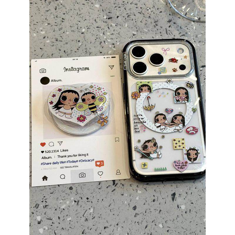 黑边卡通透明小玉适用iPhone17proMax苹果16手机壳15磁吸14支架新