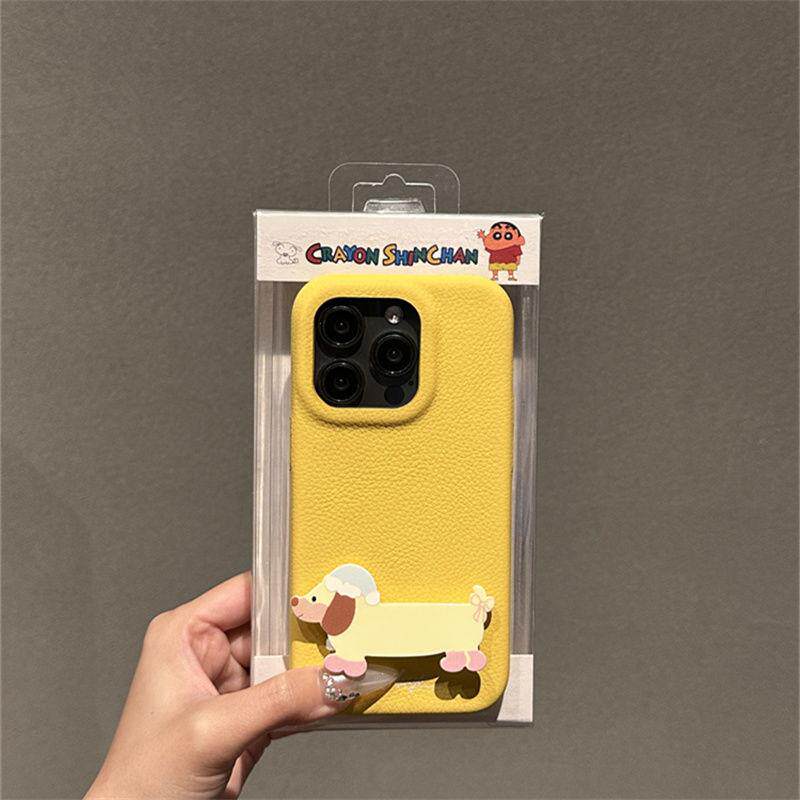 黄色皮质蓝帽黄狗适用16苹果15promax手机壳15新款14小众13防摔12