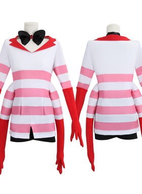 地狱客栈cos服ANGELDUST安吉尔红白条纹裙cosplay动漫角色扮演服