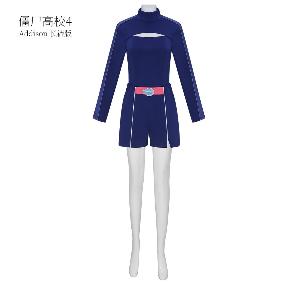 僵尸高校4cos服艾迪森Addison同款cosplay蓝色套装万圣节装扮服饰