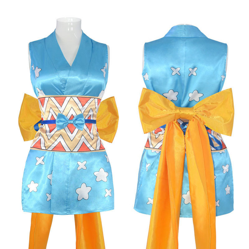 万圣节动漫海贼王娜美cos服Nami性感缎面印花短款和服cosplay现货