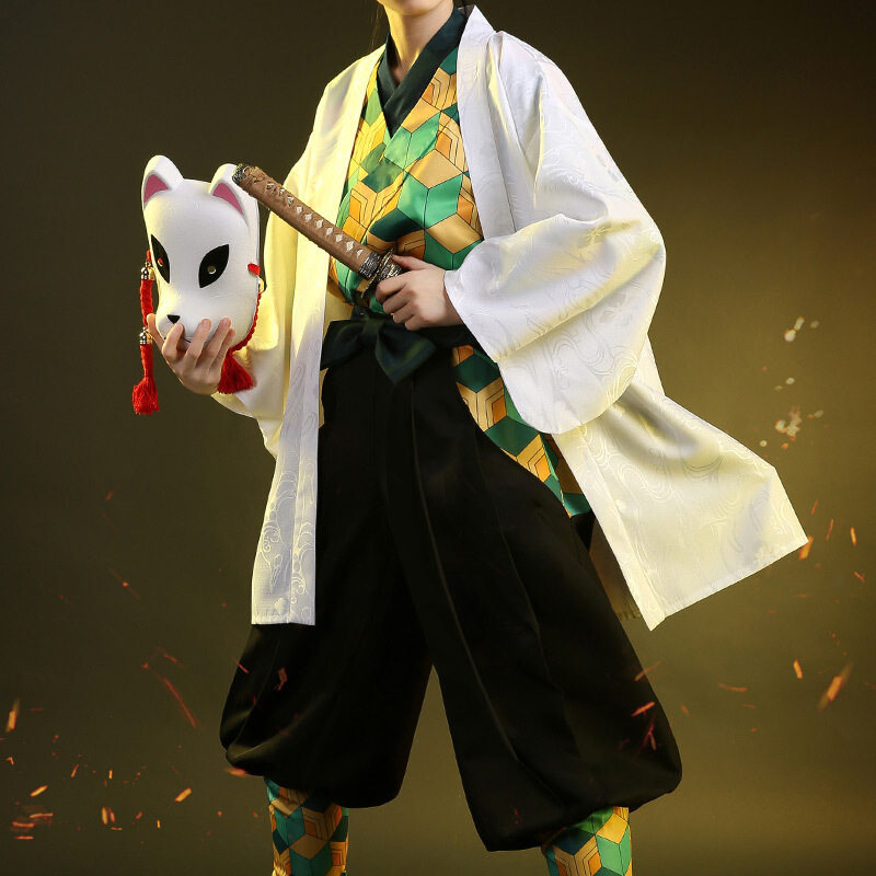 鬼灭之刃cos服锖兔日式和风队COSPLAY配件/