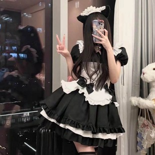 奇迹暖暖cosplay黑白大佬佣超可爱女仆装lolita洛丽塔公主裙套装