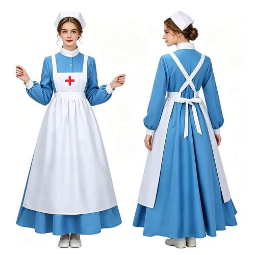 欧美万圣节妇女大战护士服装历史内战护士制服连衣裙COS角色表演