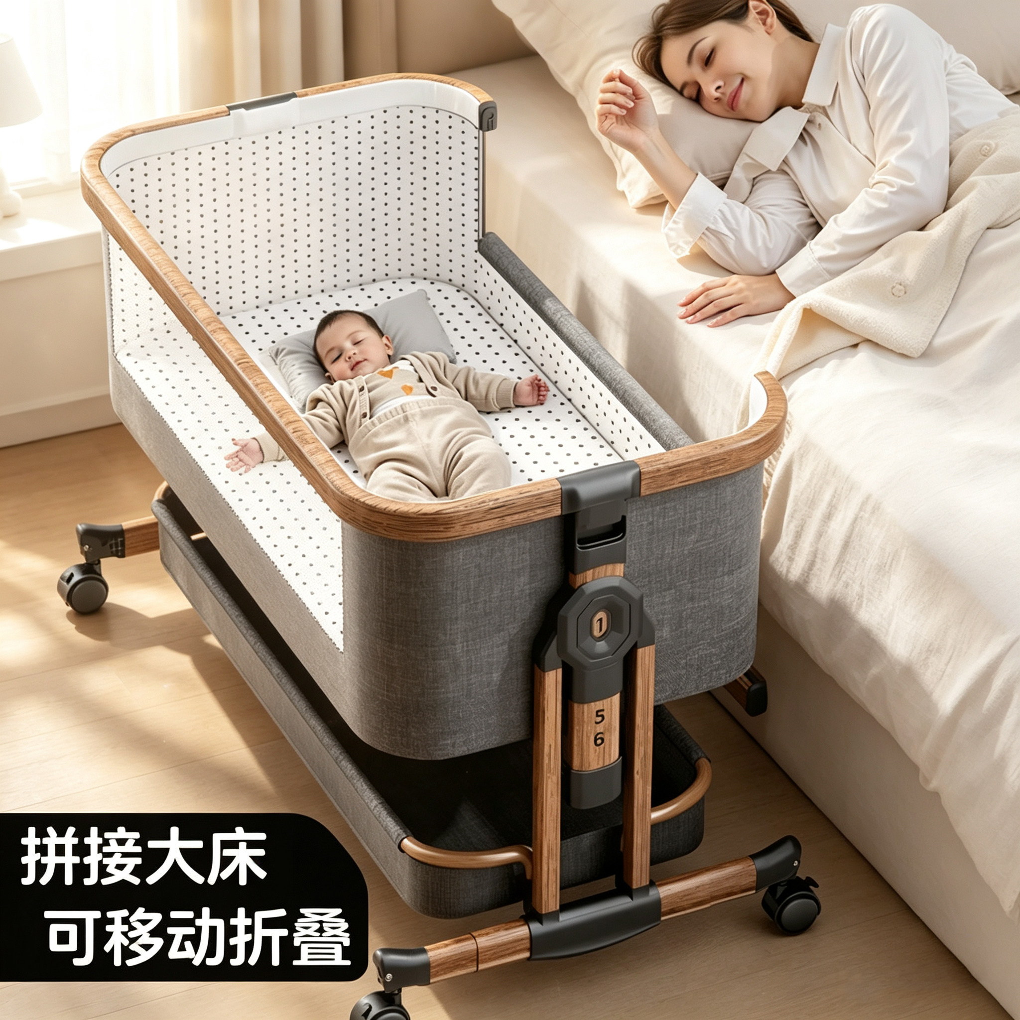 新生婴儿床多功能可移动拼接大床