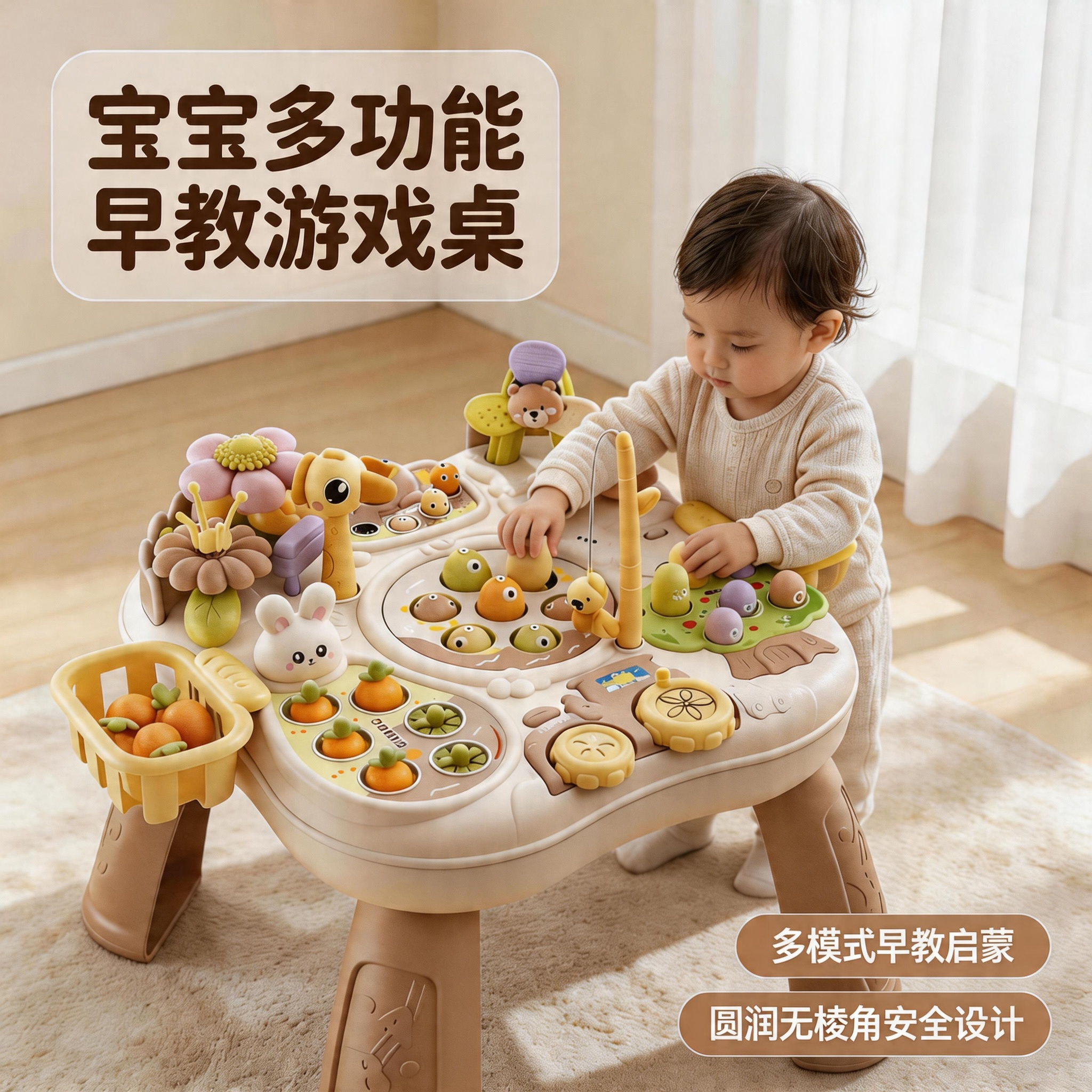 多功能早教益智忙碌桌宝宝游戏桌