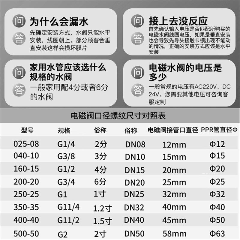 电磁控制阀304不锈钢220v水阀电动12V进水管24V开关放水电阀气阀