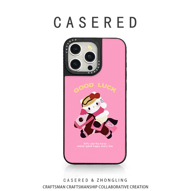 CASERED卡通kt猫骑马适用于苹果17手机壳新款小米15华为pura80黑框vivo荣耀iPhone16promax/13OPPO14羊皮三星,3C数码配件,手机保护套/壳,淘宝优惠券,粉丝福利购,淘宝优惠卷