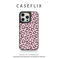 CASE联名粉色豹纹适用于苹果16手机壳小米15华为mate70硅胶pura80新款iPhone13promax/12皮纹RENO14三星s24