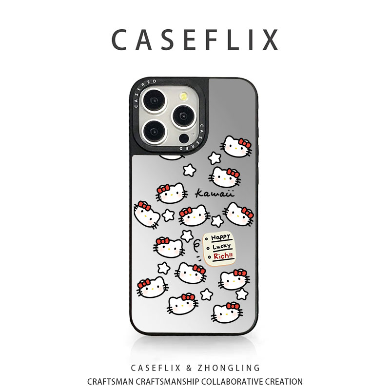 苹果17简约红底满屏kt手机壳