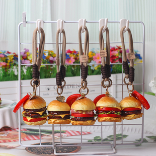 立体汉堡挂件小面包卡通包包书包钥匙扣汽车挂饰节日礼品生日礼物