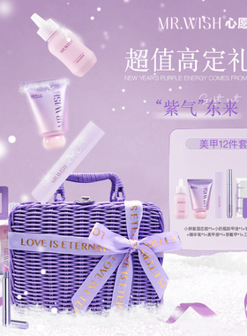 MR.WISH/心愿先生小胖紫礼盒装穿戴甲固态胶专用美甲烤灯牢固贴片