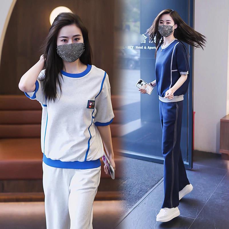 潮牌2026年夏季新款大尺码女装时髦洋派宽松显瘦休闲运动套装两件