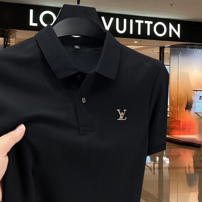 高端刺绣polo衫男士长袖T恤2024新款纯棉翻领商务保罗衫短袖男款