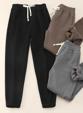 33285一条过冬！松紧腰运动休闲加绒加厚束脚卫裤休闲裤男0.77