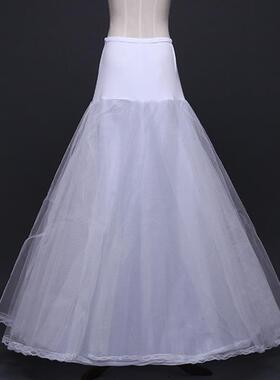 婚纱礼服裙撑A摆内衬裙束腰美体松紧敬酒服小鱼尾优雅a字型花边特