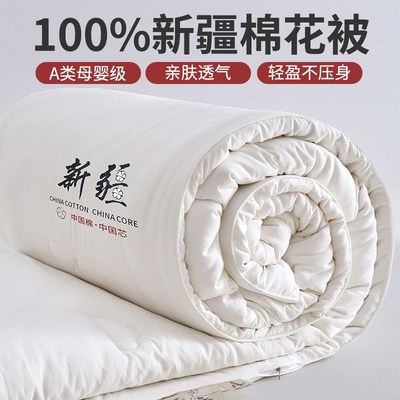 A类母婴级新疆棉花被全棉被子加厚保暖冬被被芯宿舍家用棉被被褥