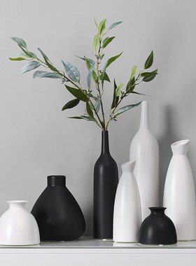 日式禅意白色陶瓷花瓶p摆件干花插花创意简约客厅餐桌面家居装饰