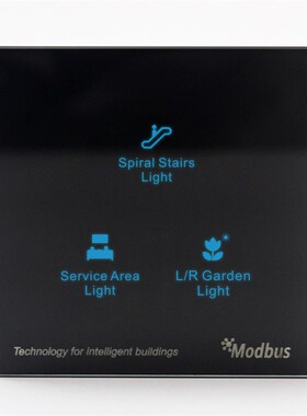 智能照明8d6型开关面板集中管理485协议带蓝色LED显示智能触摸开