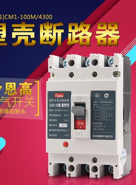 销售 CM1-100M/4300 100A塑壳断路器 NM1家用空气开关 漏保空气开