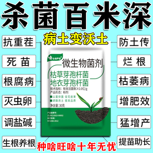 土壤杀菌剂土传病害专用快速消毒杀菌土壤抗重茬根腐微生物杀菌剂