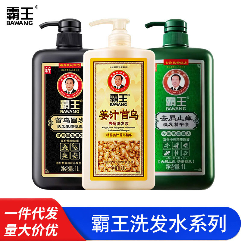 霸王洗发水1L姜汁首乌去屑防脱固发止屑止痒洗发液洗发露洗发膏