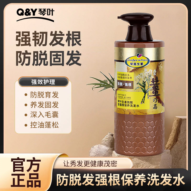 琴叶生姜洗发水防脱发控油蓬松老姜汁柔顺滋润洗发露强根育发洗护