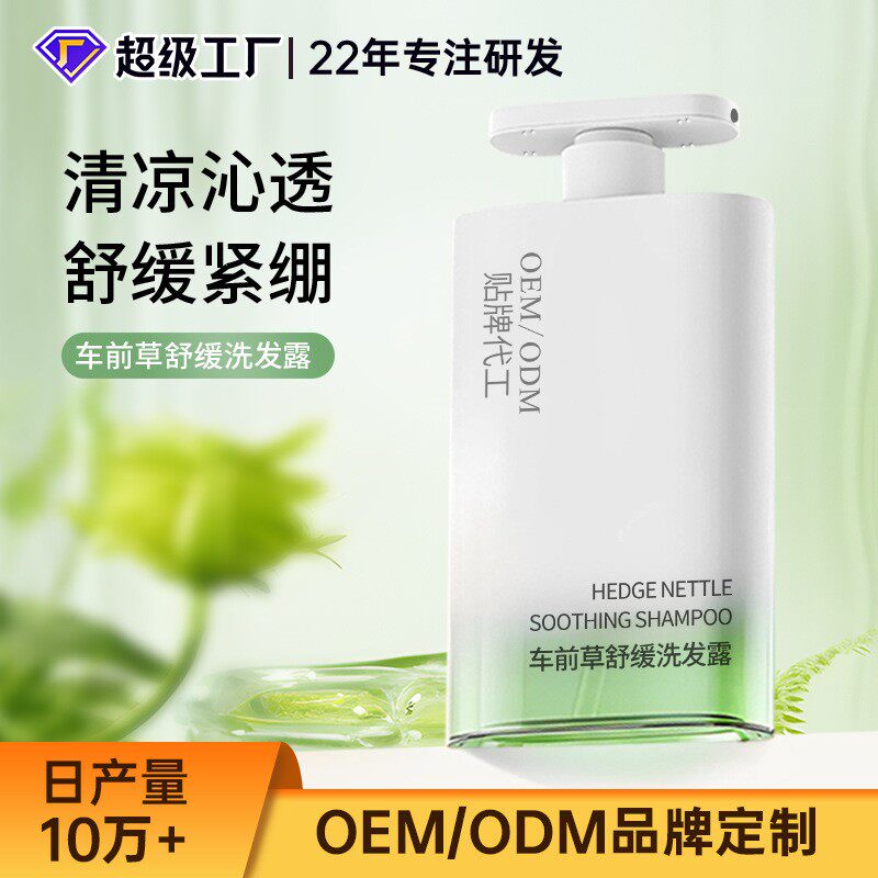车前草舒缓洗发露深层清洁舒缓紧绷头皮清凉净澈薄荷洗发水