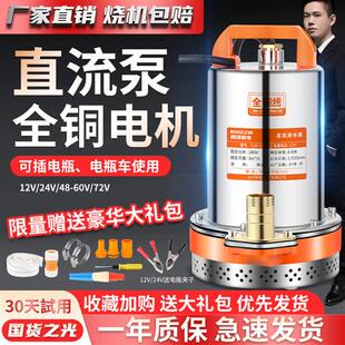 12V直流泵电瓶车潜水泵电瓶泵高扬程灌溉农用抽水机家用48V伏水泵