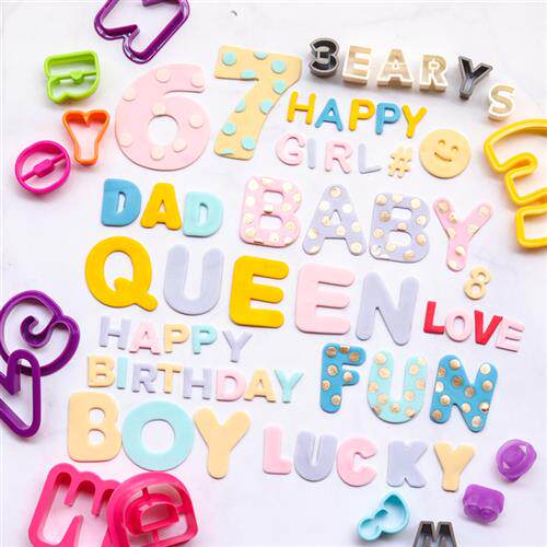 烘焙工具 塑料翻糖糖牌饼干切模 大小写英文字母数字曲奇模具