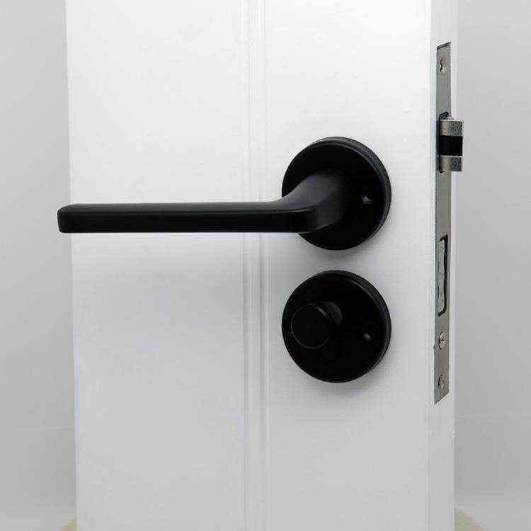 黑色分体锁 家用室内门锁分体锁门锁更换静音锁具