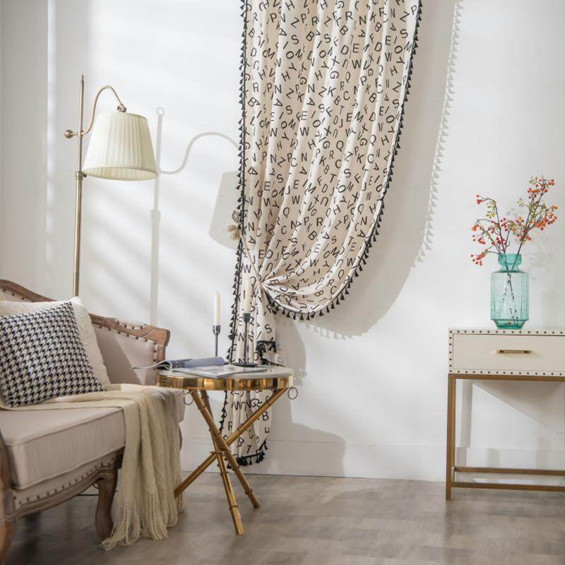 乐轩秀窗帘成品厂家 日式英文字母棉麻窗帘布 柜子遮挡短帘,居家布艺,成品窗帘,淘宝优惠券,粉丝福利购,淘宝优惠卷